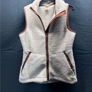 Avalanche Cream and Brown Sherpa Ladies Vest Sz Lg (11AQ)
